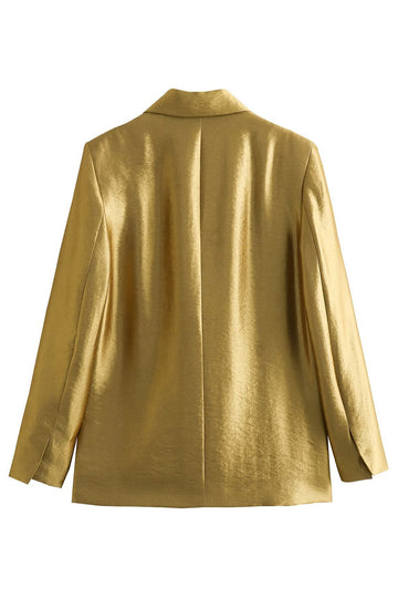 Gylden Oversize Peak jakkeslag enkeltspent blazer